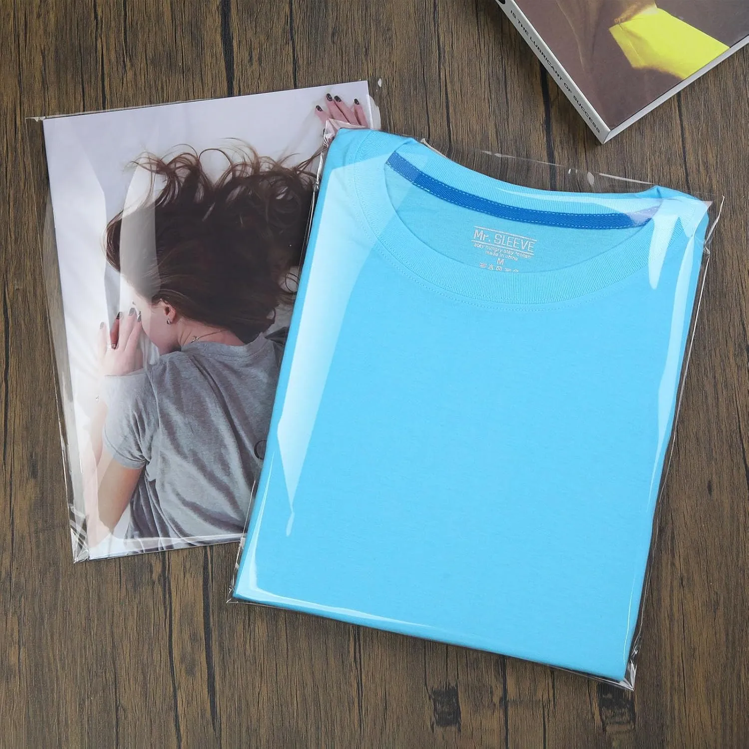 Clear Self Sealing T-Shirt Bags 10x13 50 Pcs Cellophane Adhesive Clothing Clothes Poly Plastic Resealable Small Business Packaging Bag