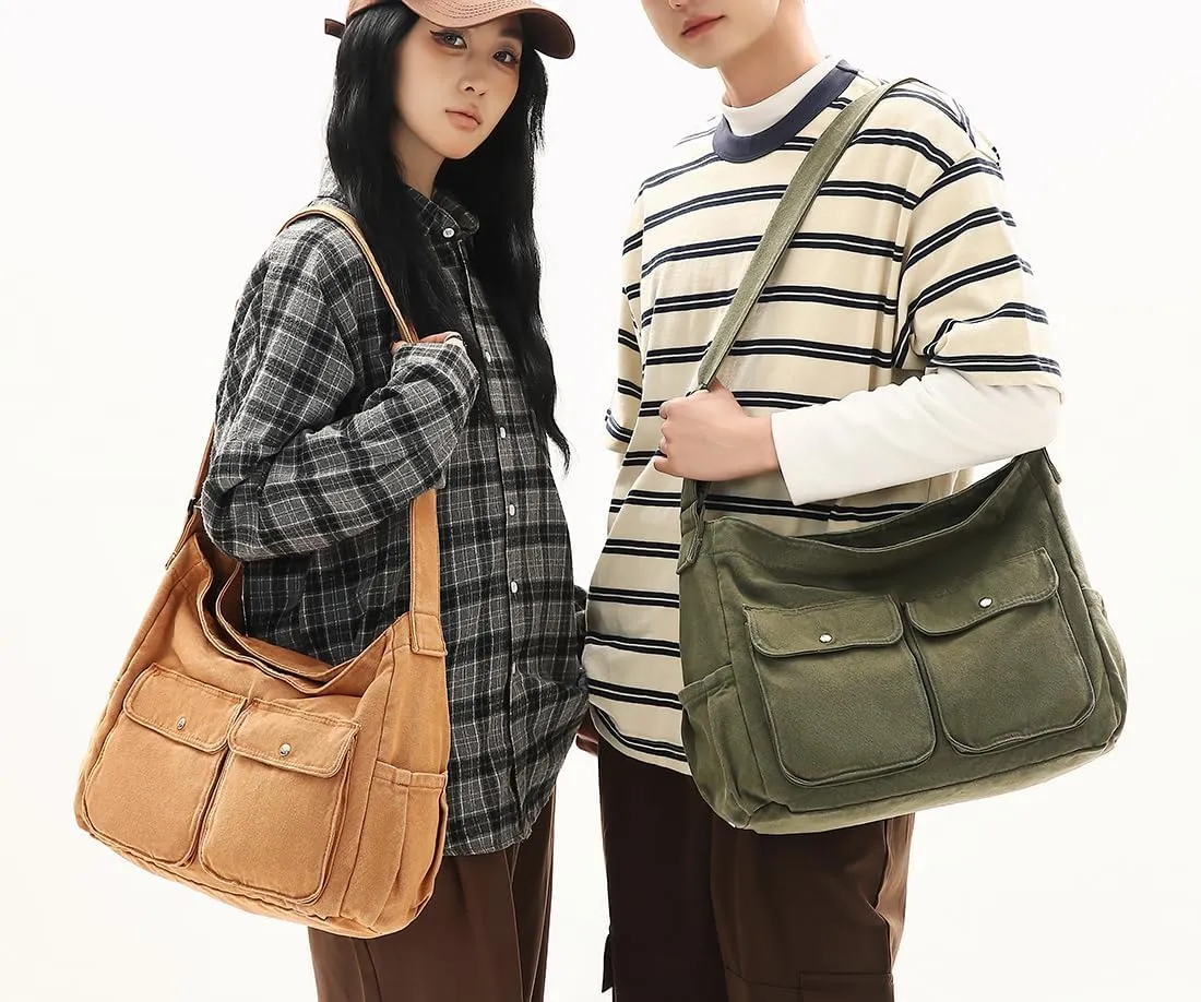 Collsants Messenger Bag Hobo Crossbody Bags for Women Canvas Bag Crossbody Tote Bag Shoulder Bag