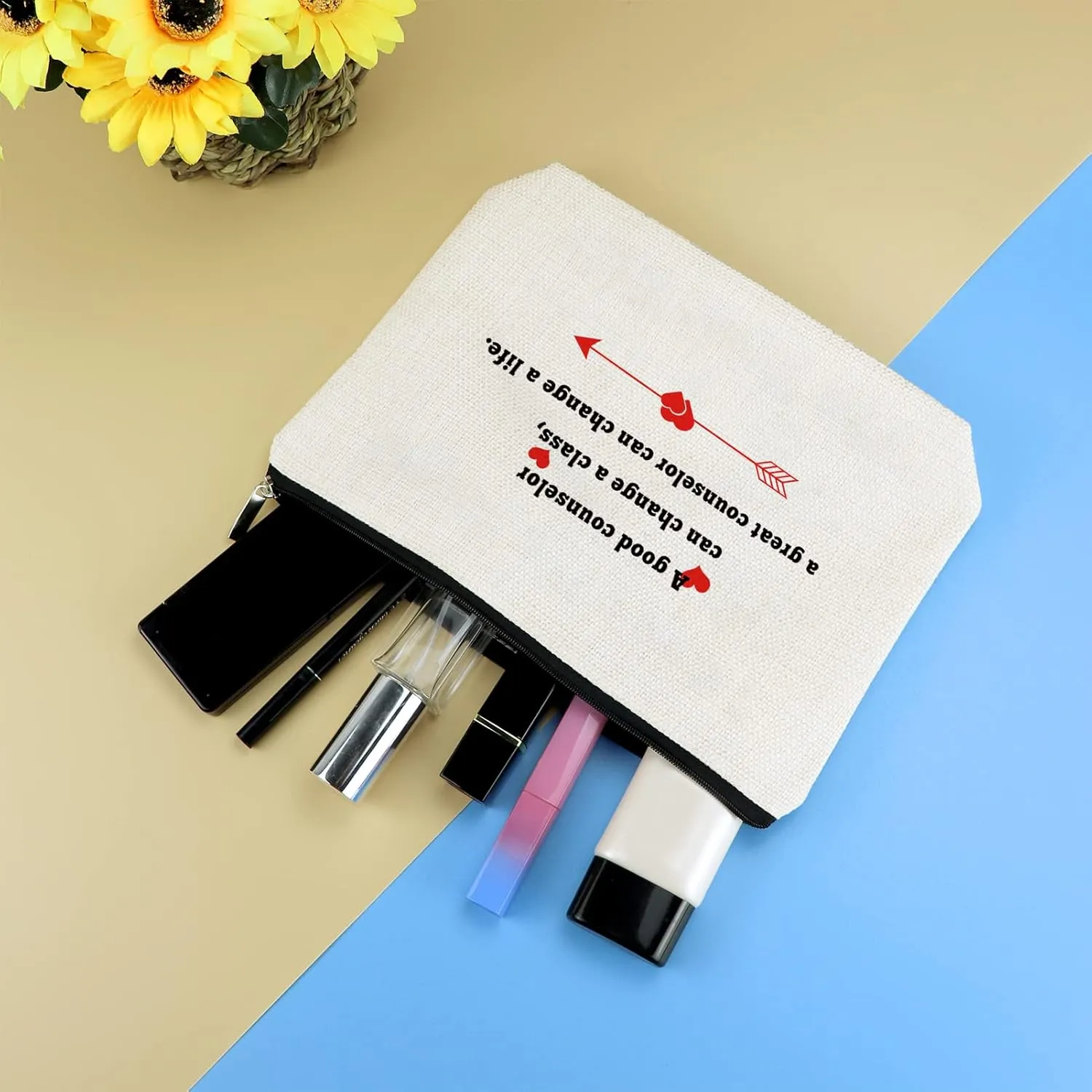 Counselor Appreciation Gift School Counselor Makeup Bag for Women Thank You Gift for Counselor Thanksgiving Christmas Birthday Graduation Gifts for Counselor Teacher from Student Cosmetic Bag Pouch