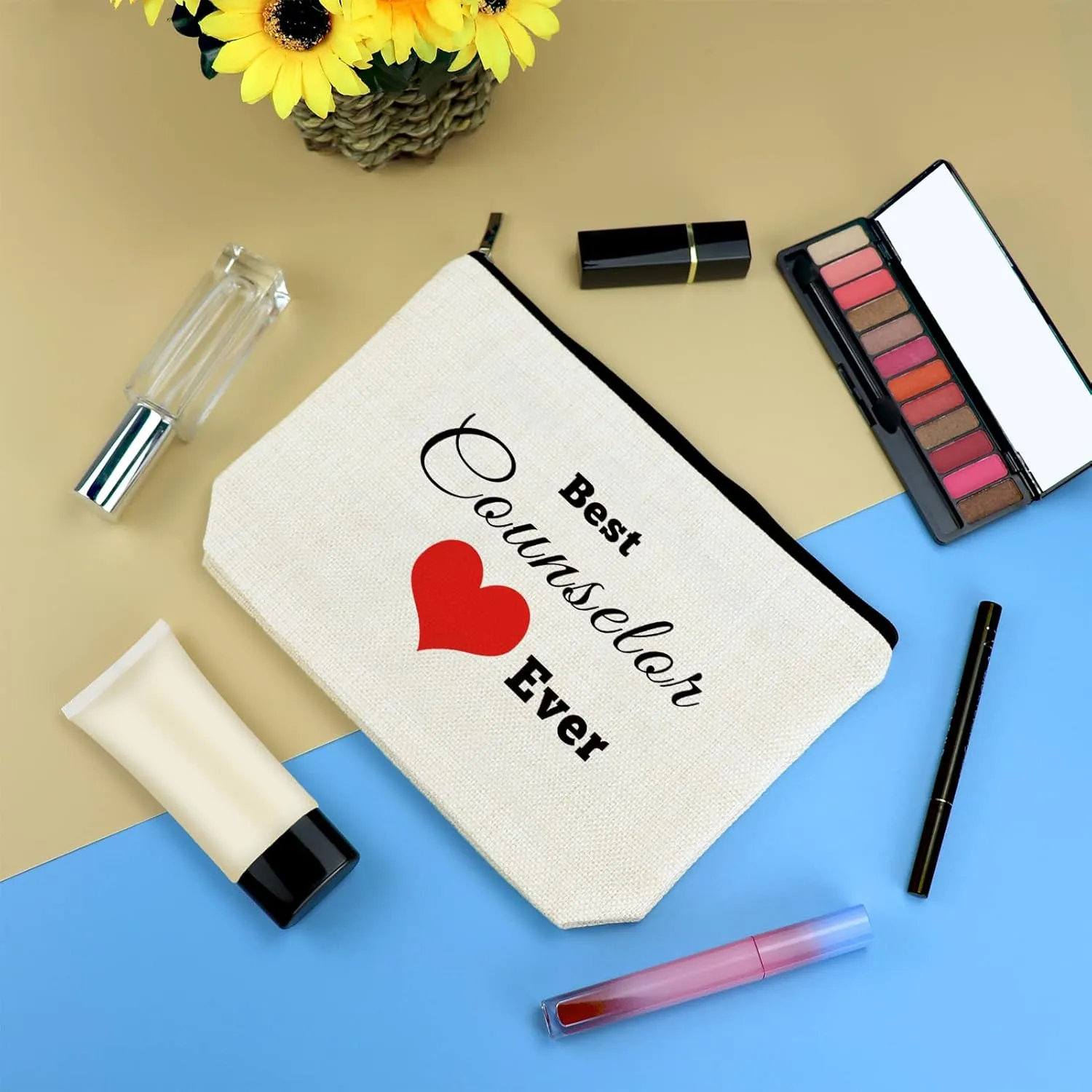 Counselor Appreciation Gift School Counselor Makeup Bag for Women Thank You Gift for Counselor Thanksgiving Christmas Birthday Graduation Gifts for Counselor Teacher from Student Cosmetic Bag Pouch