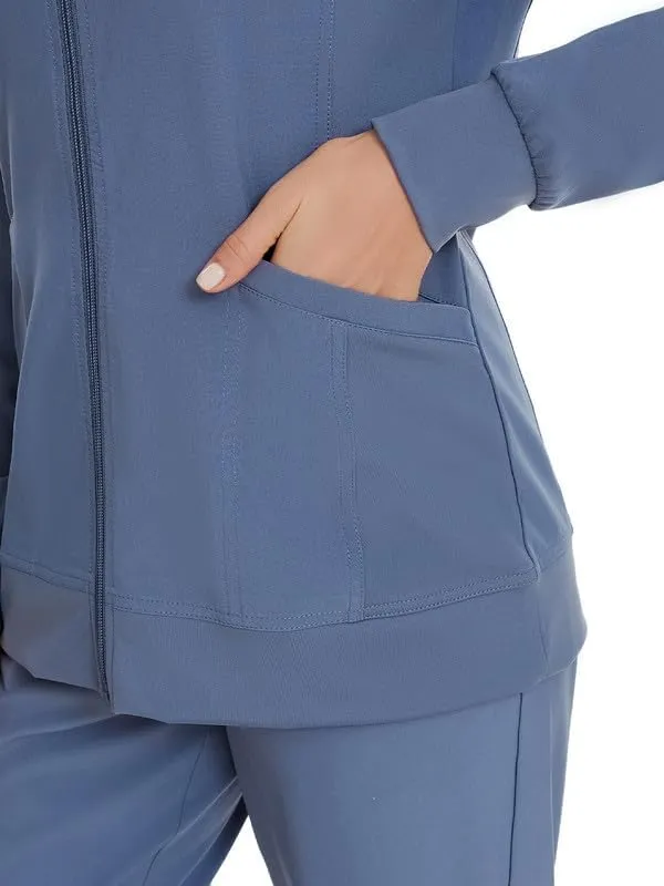 COZYFIT Scrub Jackets for Woman, Zip Front Nurse Jacket, 4-Way Stretch Fabric