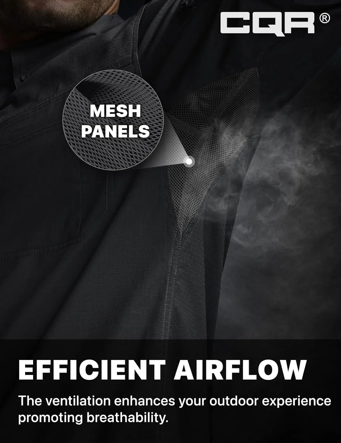 CQR Men's Long Sleeve Tactical Shirts, Ripstop Military Work Shirts, UPF 50  Breathable Button Down Outdoor Hiking Shirt