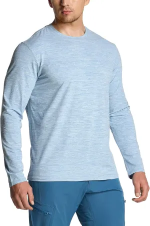 CQR Men's UPF50  Sun Protection Shirts, Quick Dry Long Sleeve Rash Guard, Athletic Running Workout Fishing Cooling Shirts