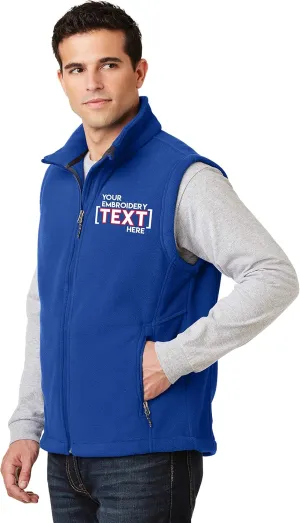 Custom Embroidered Fleece Vest for Men - Add Your Text - Embroidery Zip Up Sleeveless Jacket