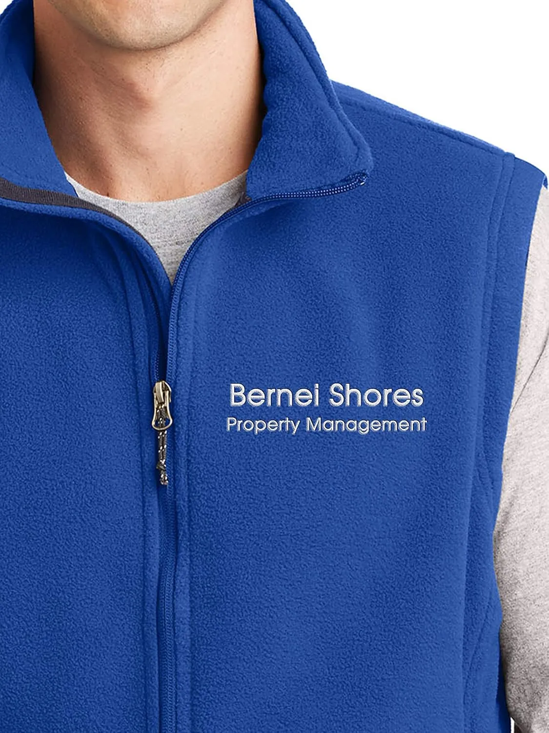 Custom Embroidered Fleece Vest for Men - Add Your Text - Embroidery Zip Up Sleeveless Jacket
