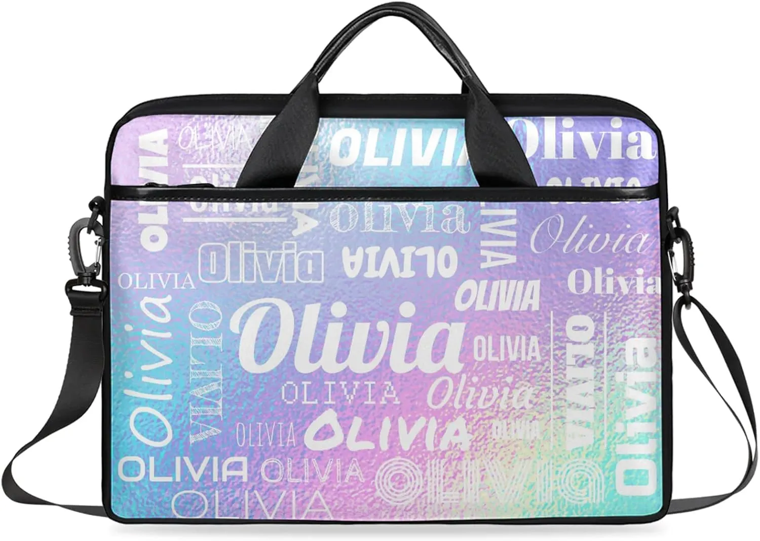 Custom Laptop Shoulder Bags with Name Personalized Laptop Bags with Multi-Pockets