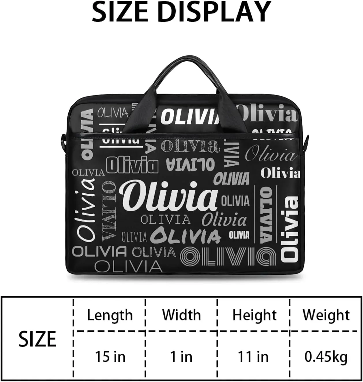 Custom Laptop Shoulder Bags with Name Personalized Laptop Bags with Multi-Pockets