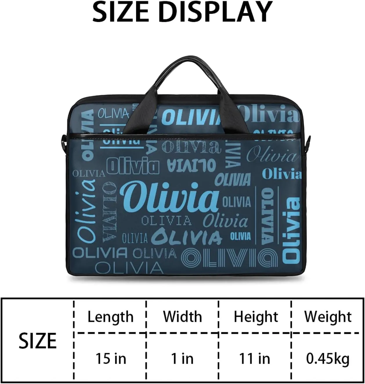 Custom Laptop Shoulder Bags with Name Personalized Laptop Bags with Multi-Pockets
