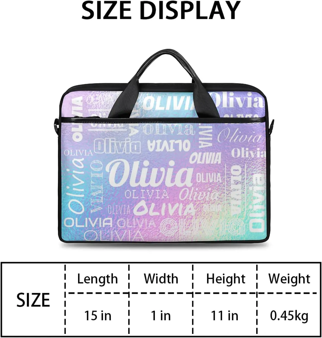 Custom Laptop Shoulder Bags with Name Personalized Laptop Bags with Multi-Pockets