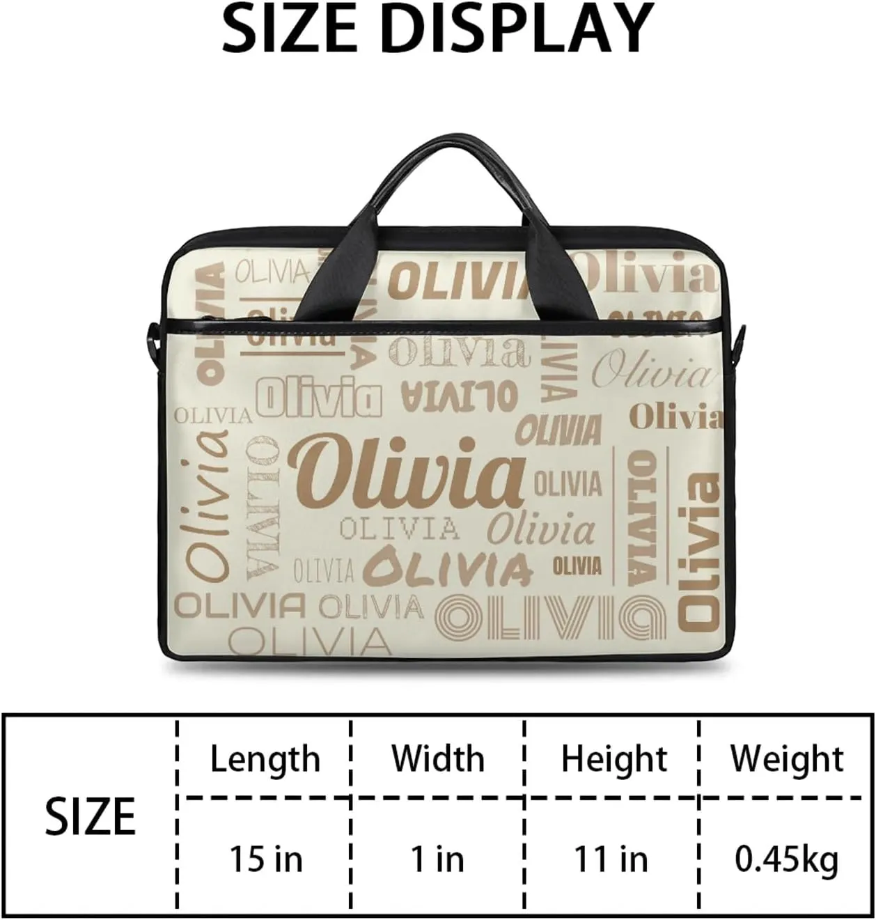 Custom Laptop Shoulder Bags with Name Personalized Laptop Bags with Multi-Pockets