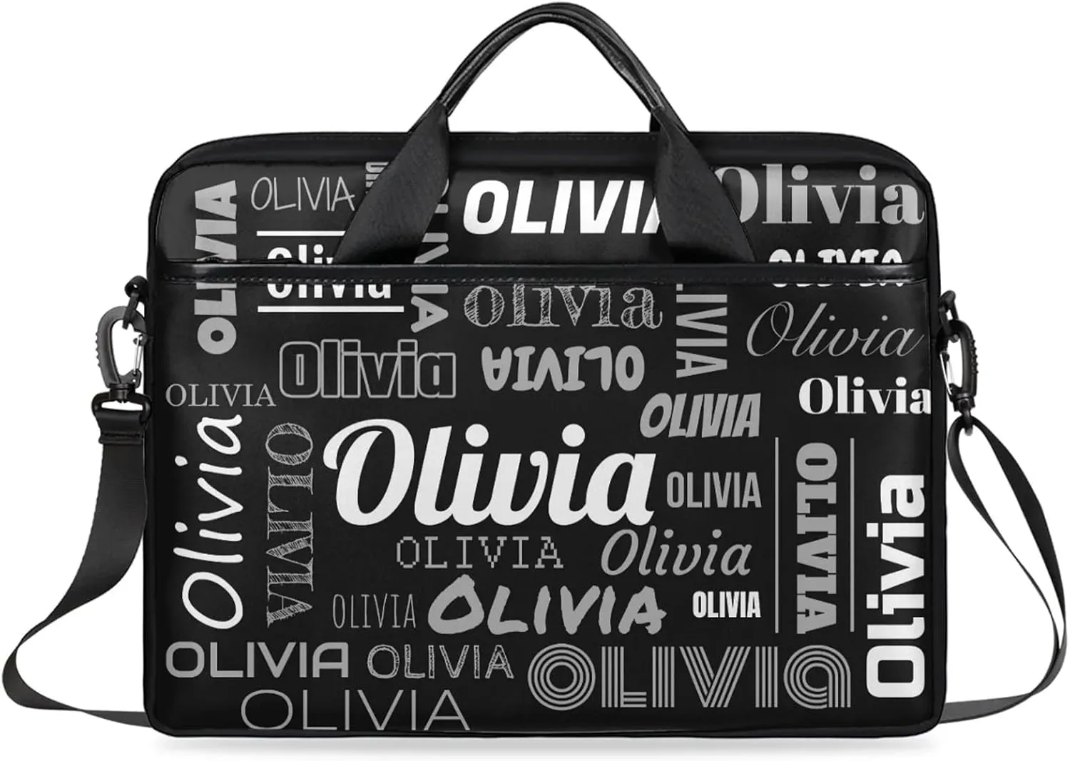 Custom Laptop Shoulder Bags with Name Personalized Laptop Bags with Multi-Pockets