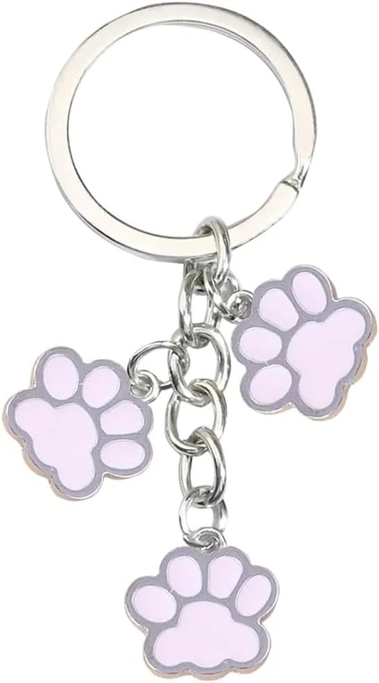Cute Animal Cat Dog Claw Car Key Chain Ring Charm Cat Dog Paw Keychain Pendant For Women Girls Backpack Purse
