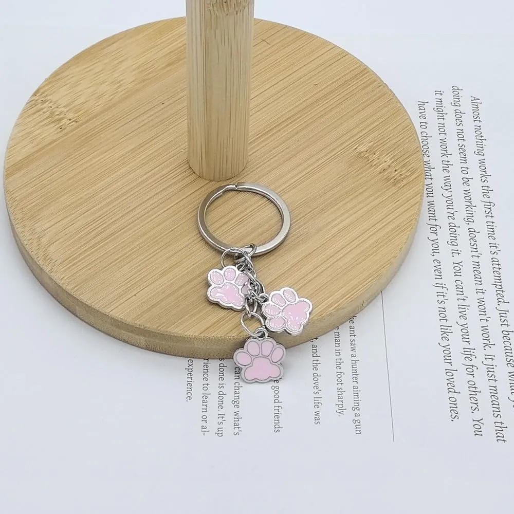 Cute Animal Cat Dog Claw Car Key Chain Ring Charm Cat Dog Paw Keychain Pendant For Women Girls Backpack Purse