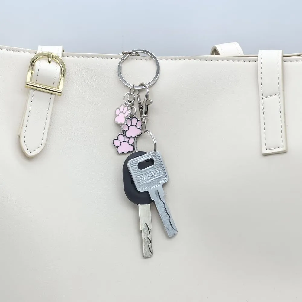 Cute Animal Cat Dog Claw Car Key Chain Ring Charm Cat Dog Paw Keychain Pendant For Women Girls Backpack Purse