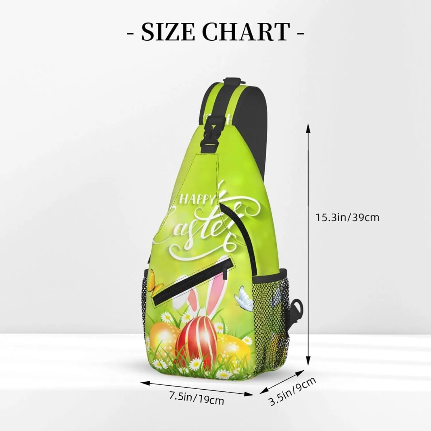 Cute Easter Bunny Sling Bag for Women Men Large Crossbody Bags Work Laptop Backpack Handbags
