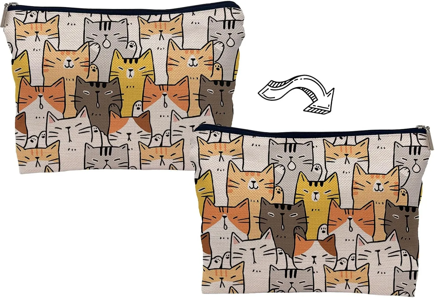 Cute Makeup Bag - Cat Cosmetic Bags, Small Makeup Bag for Purse, Cat Lovers Gifts for Women
