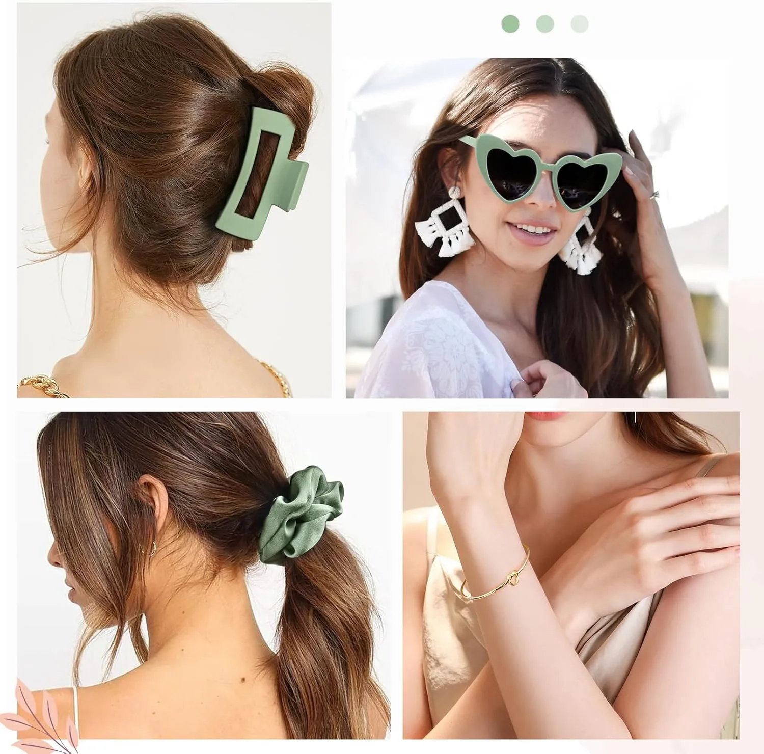 DEEKA 30 Pcs Bridesmaid Proposal Bag Set Gift Clear Makeup Toiletry Bag Bachelorette Party Favors Sunglasses Hair Claw Clips Scrunchies Knot Bracelets Bridal Wedding Party Gifts (Sage Green)