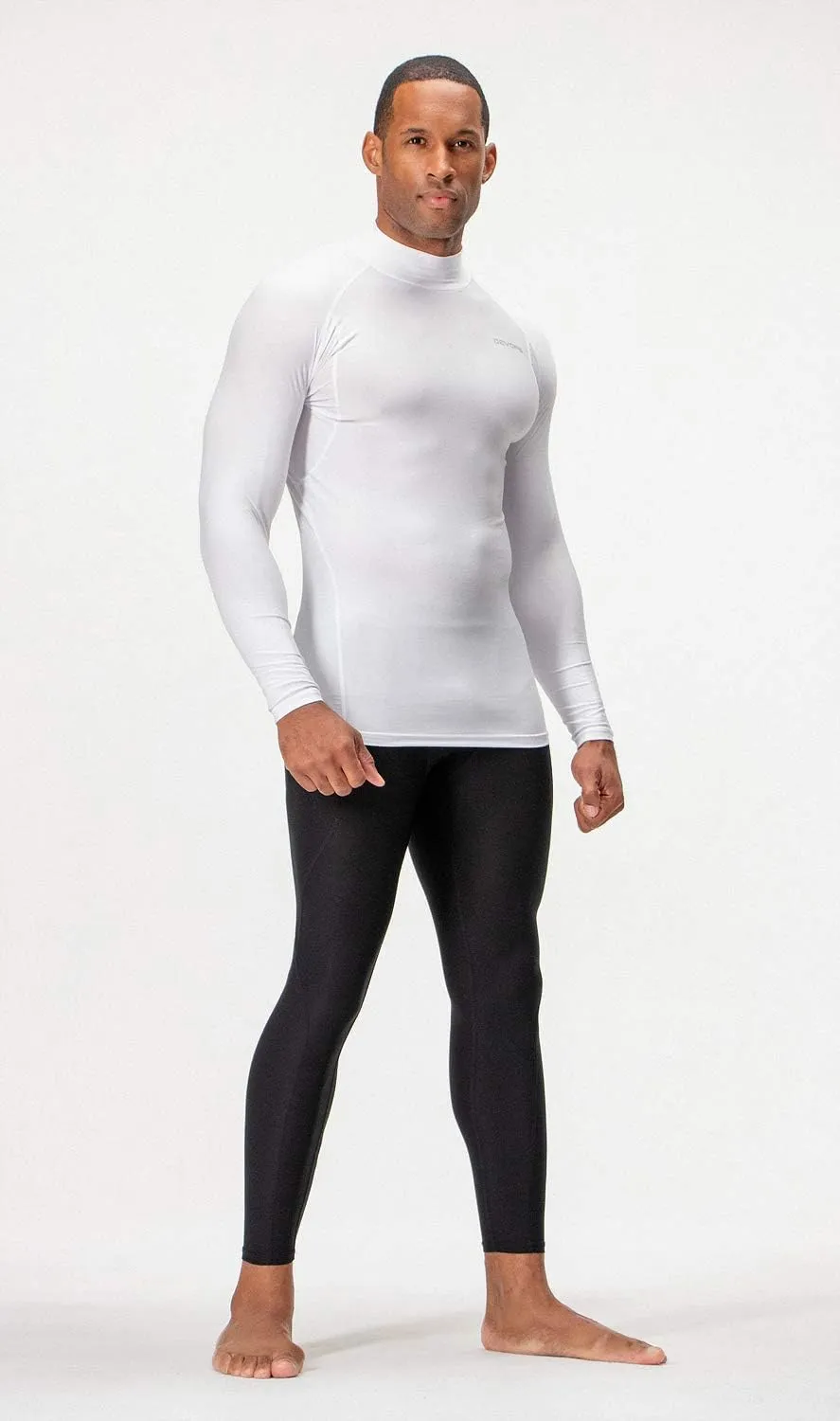 DEVOPS 3 Pack Men's Athletic Turtle Neck Long Sleeve Compression Shirts