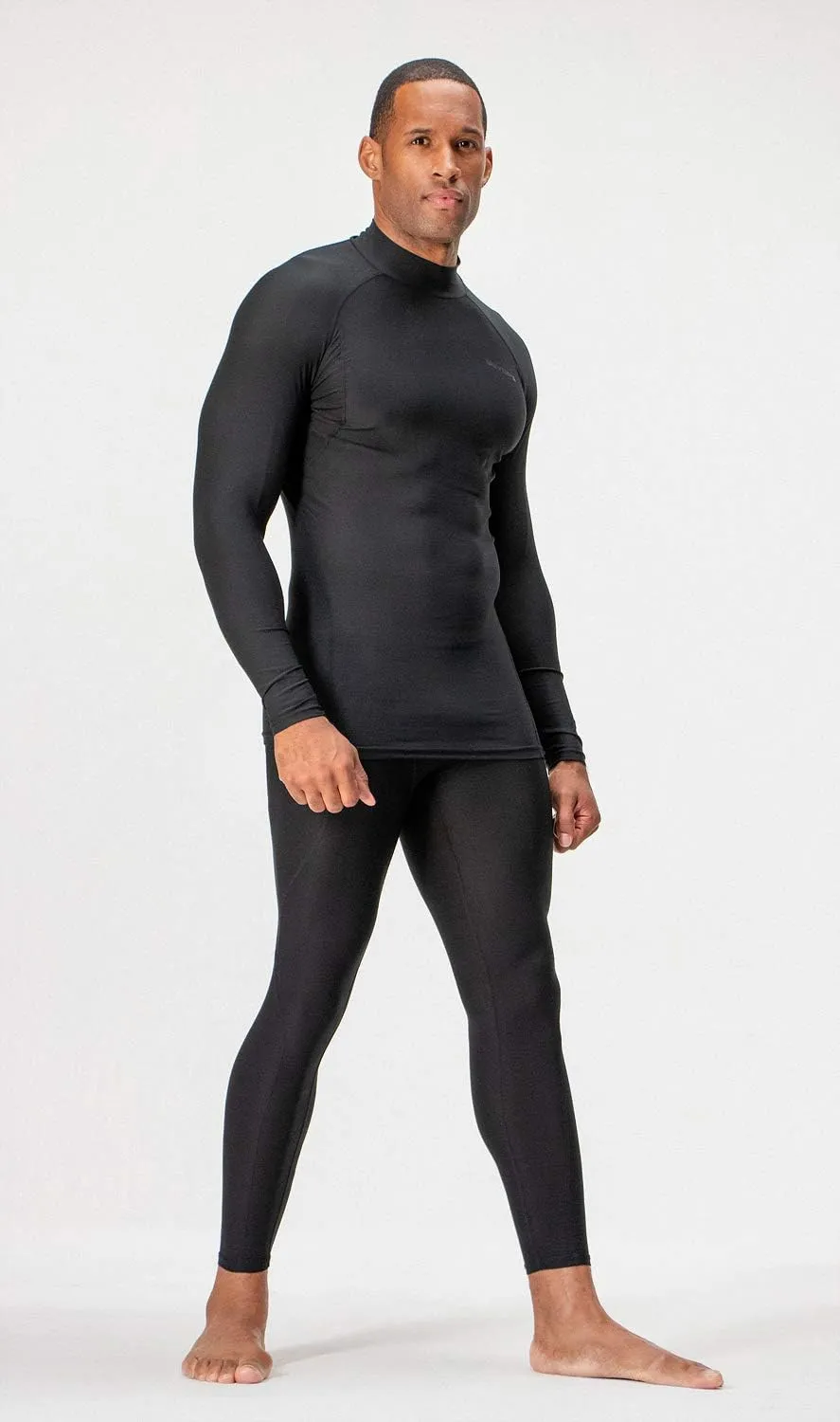 DEVOPS 3 Pack Men's Athletic Turtle Neck Long Sleeve Compression Shirts