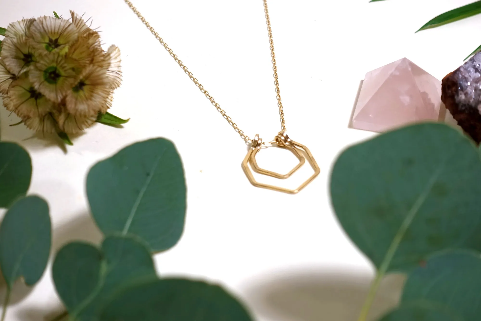 Double Hexagon Necklace