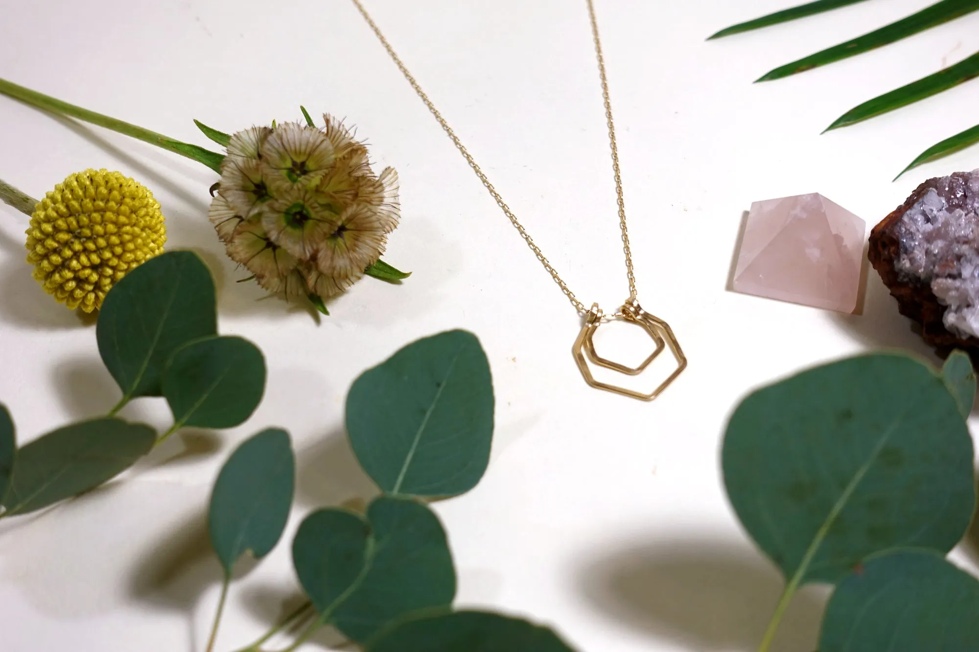Double Hexagon Necklace