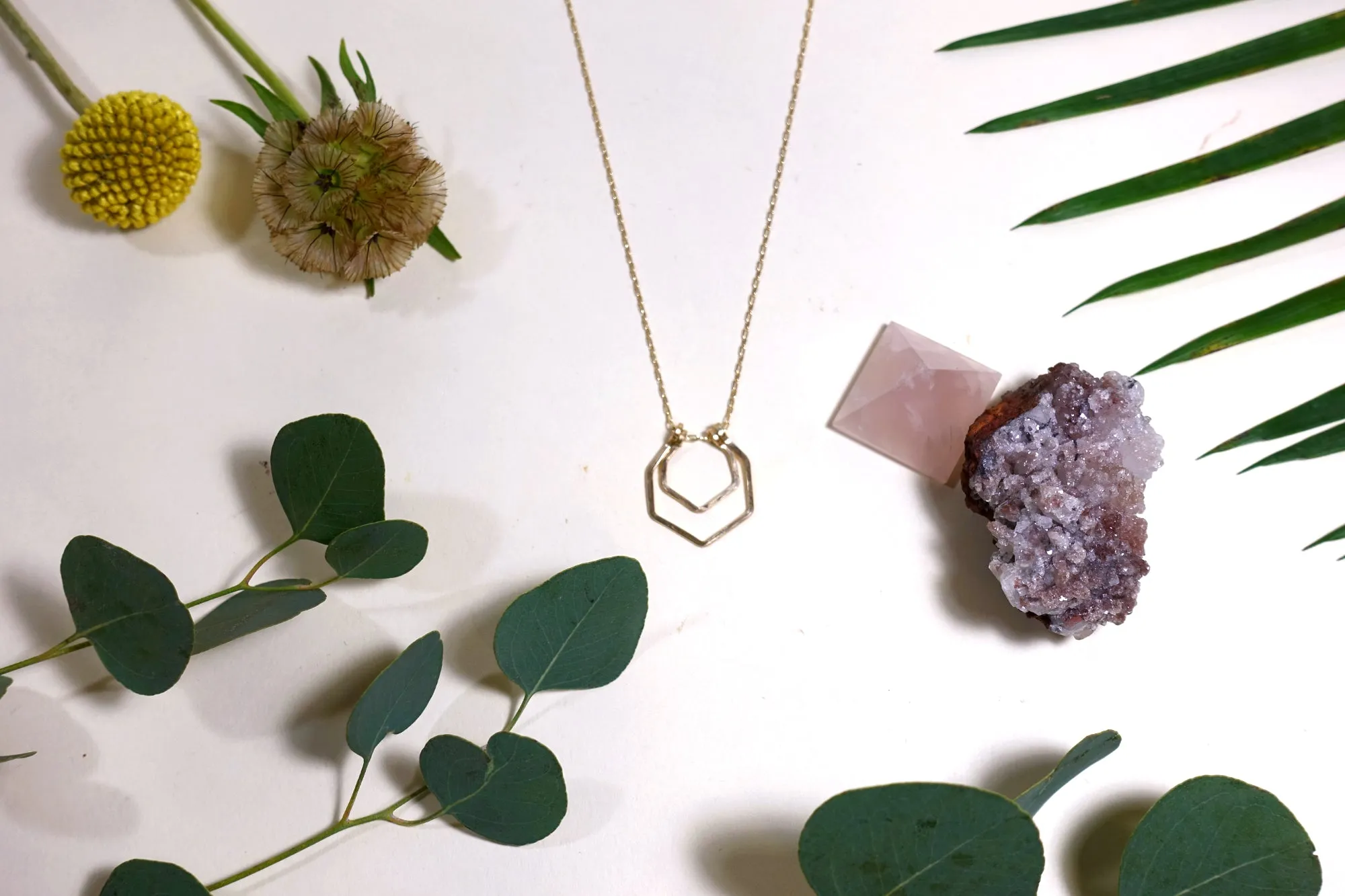 Double Hexagon Necklace