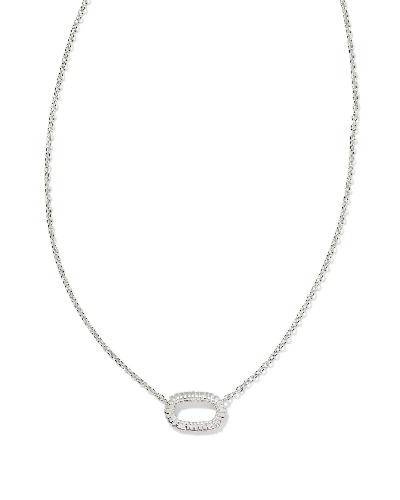 Elisa Ridge Open Frame Pendant Necklace (Gold or Silver)