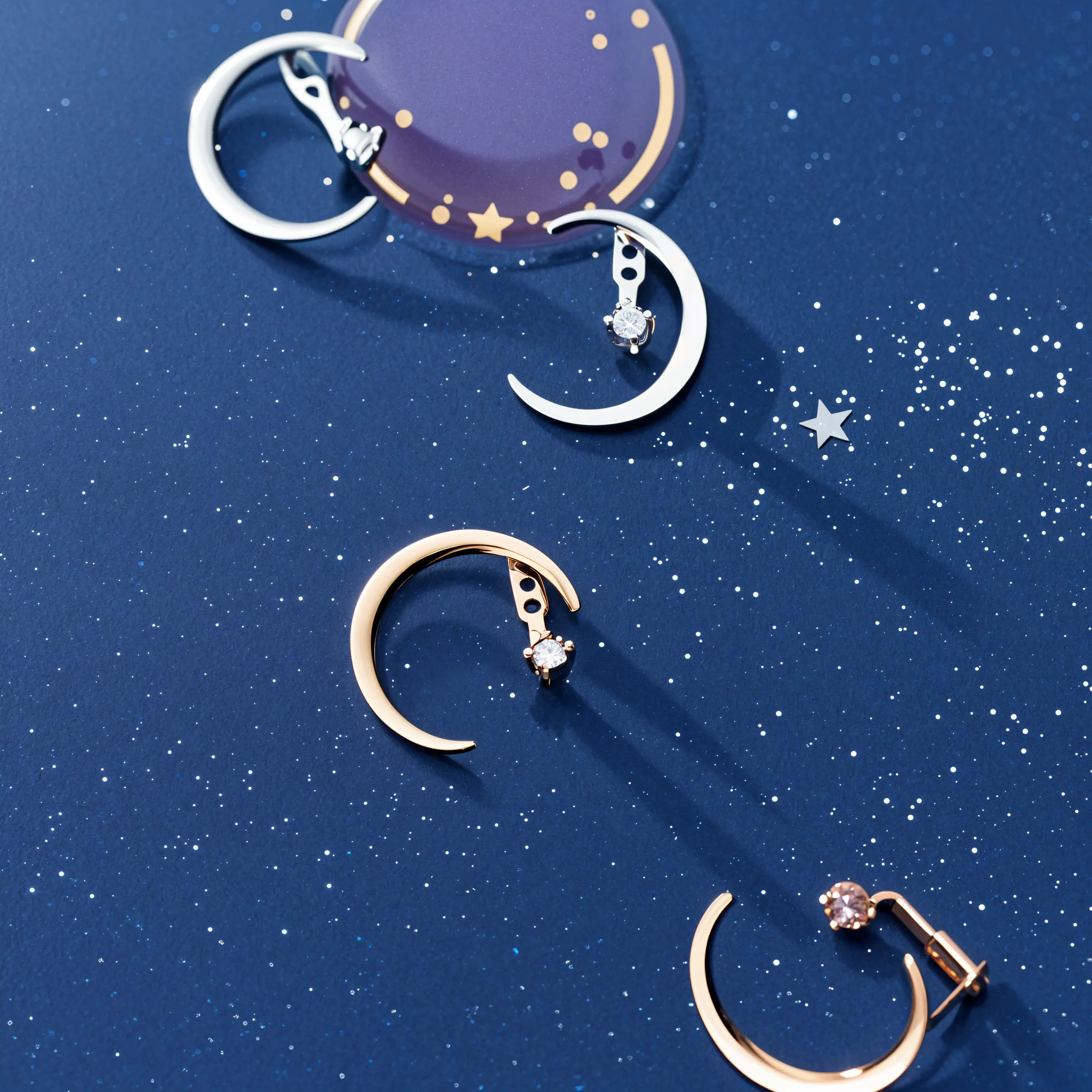 Elite Crescent Moon Minimal Studs