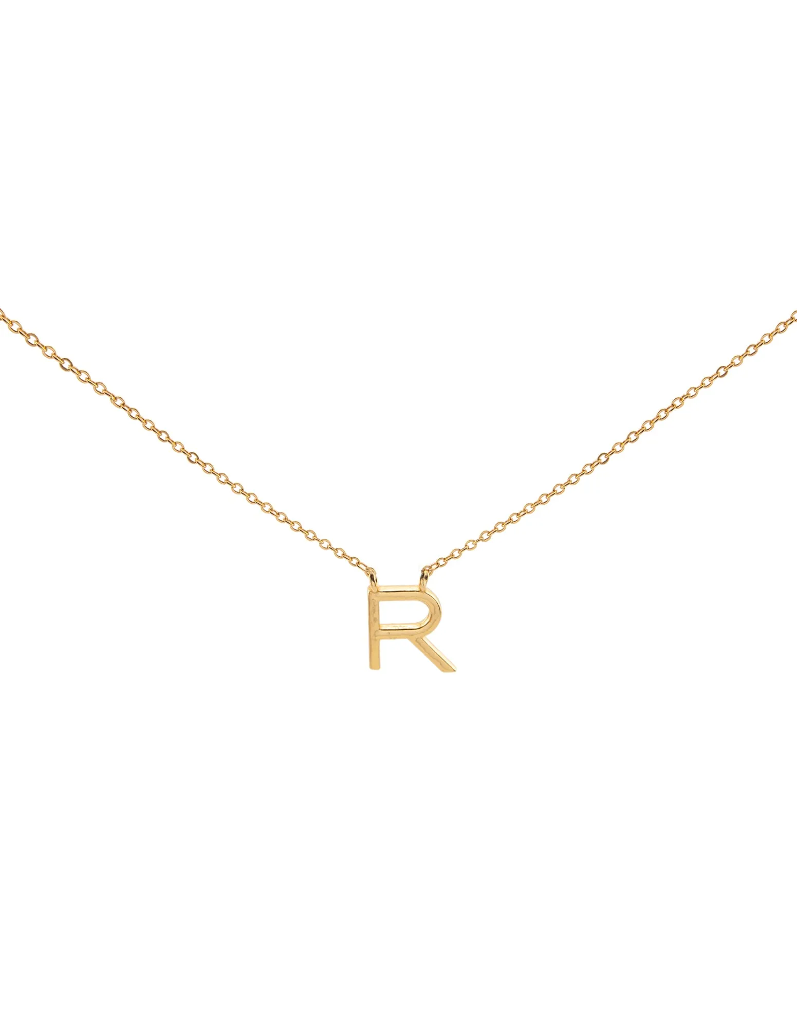 Elly Lou Timeless Initial Necklace - R- Gold