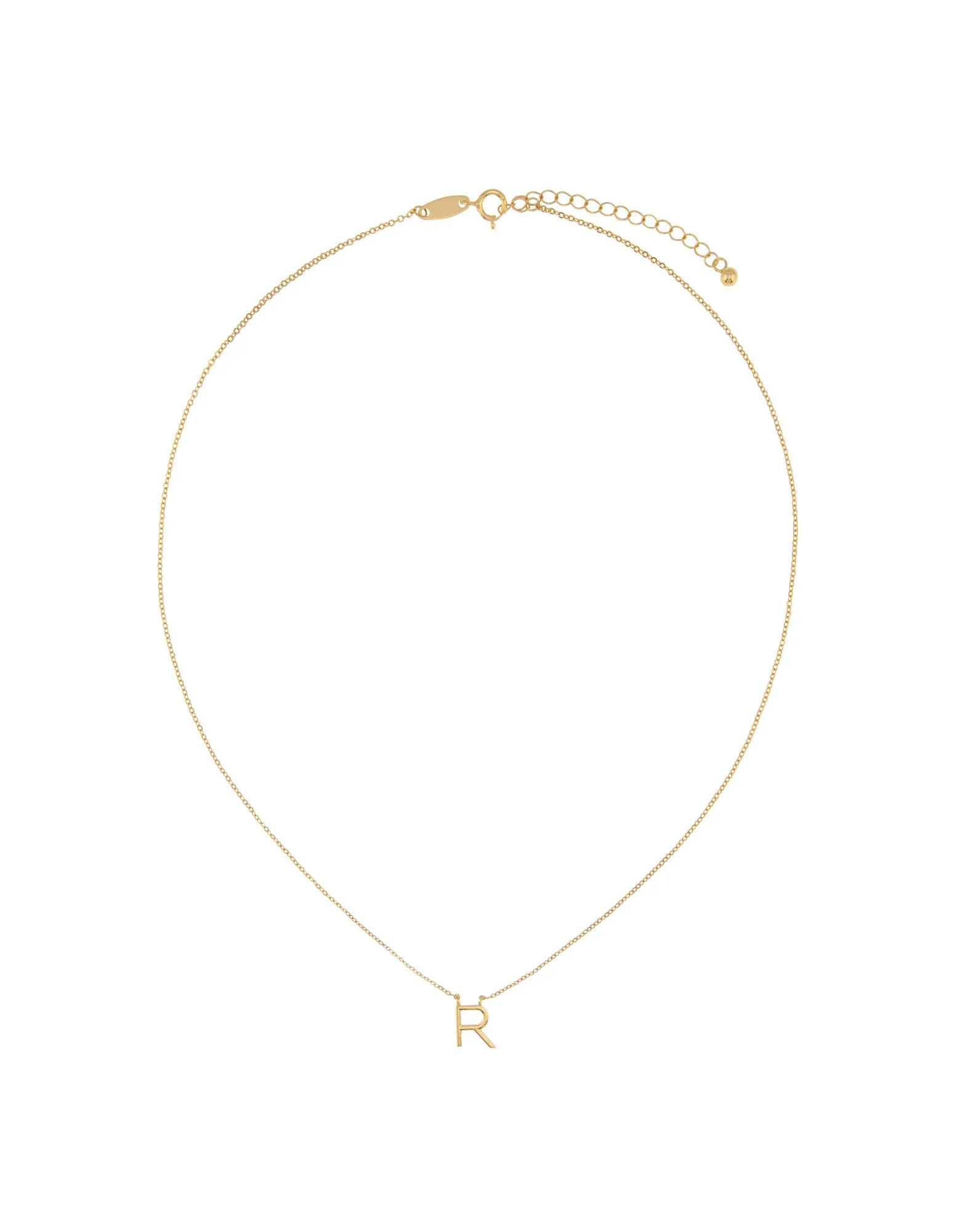 Elly Lou Timeless Initial Necklace - R- Gold