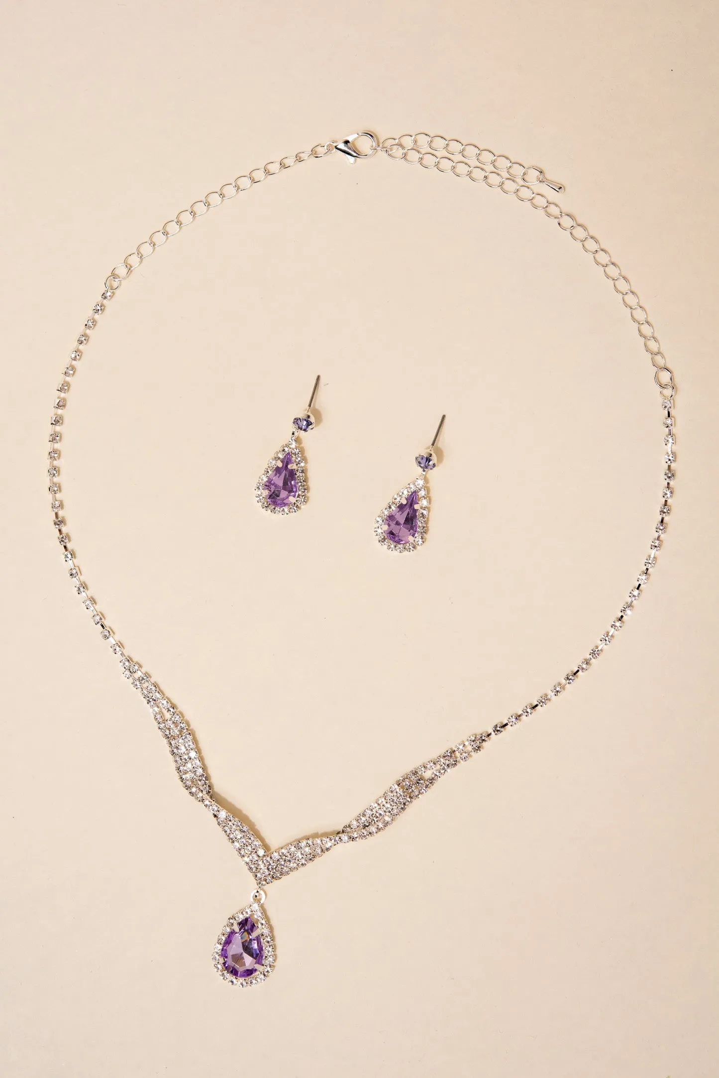 Emily Twisted Teardrop Pendant Necklace & Earrings Set