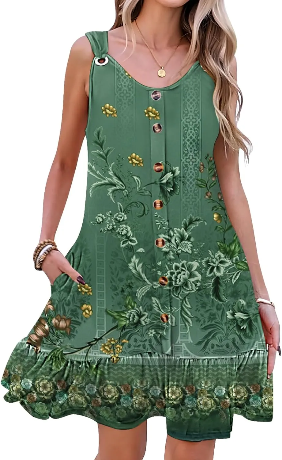 ETCYY NEW Summer Dresses for Women Tiered Swing Beach Cover Up Dress A Line Short Sundresses Knee Length