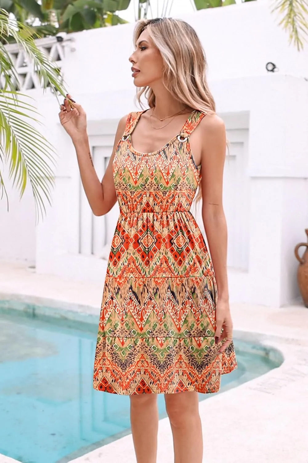 ETCYY NEW Womens Summer Dresses Tiered Swing A Line Short Sundresses Beach Cover Up Dress