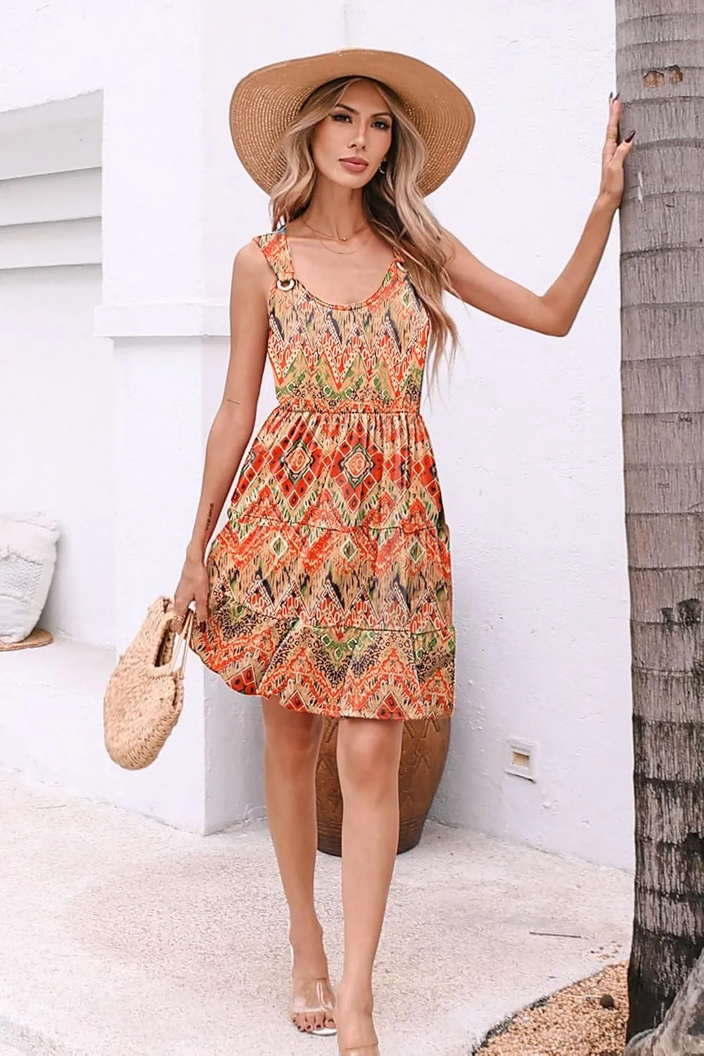ETCYY NEW Womens Summer Dresses Tiered Swing A Line Short Sundresses Beach Cover Up Dress