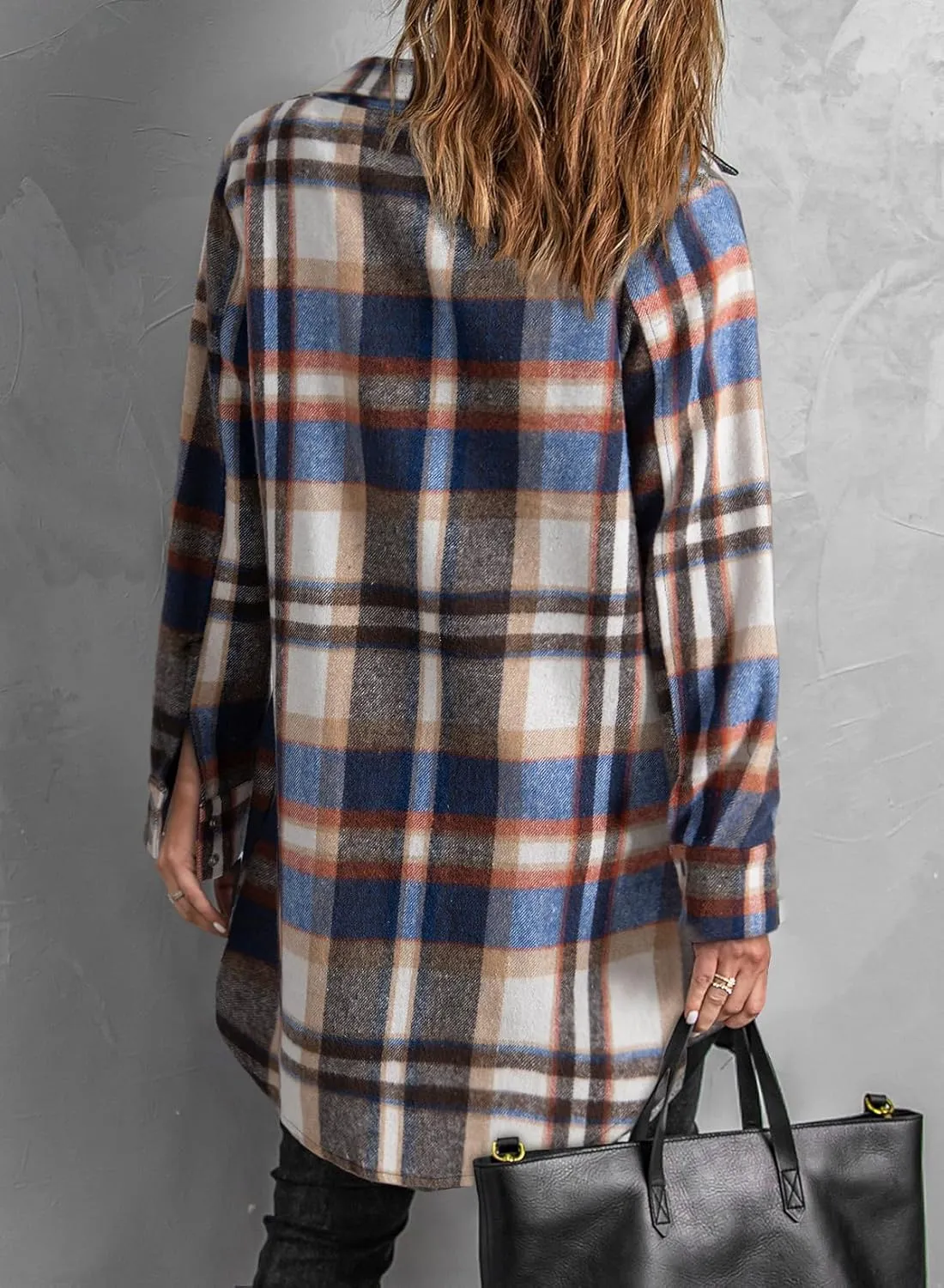 EVALESS Color Block Plaid Shacket Jacket Womens Fall Clothes Fashion Outfits