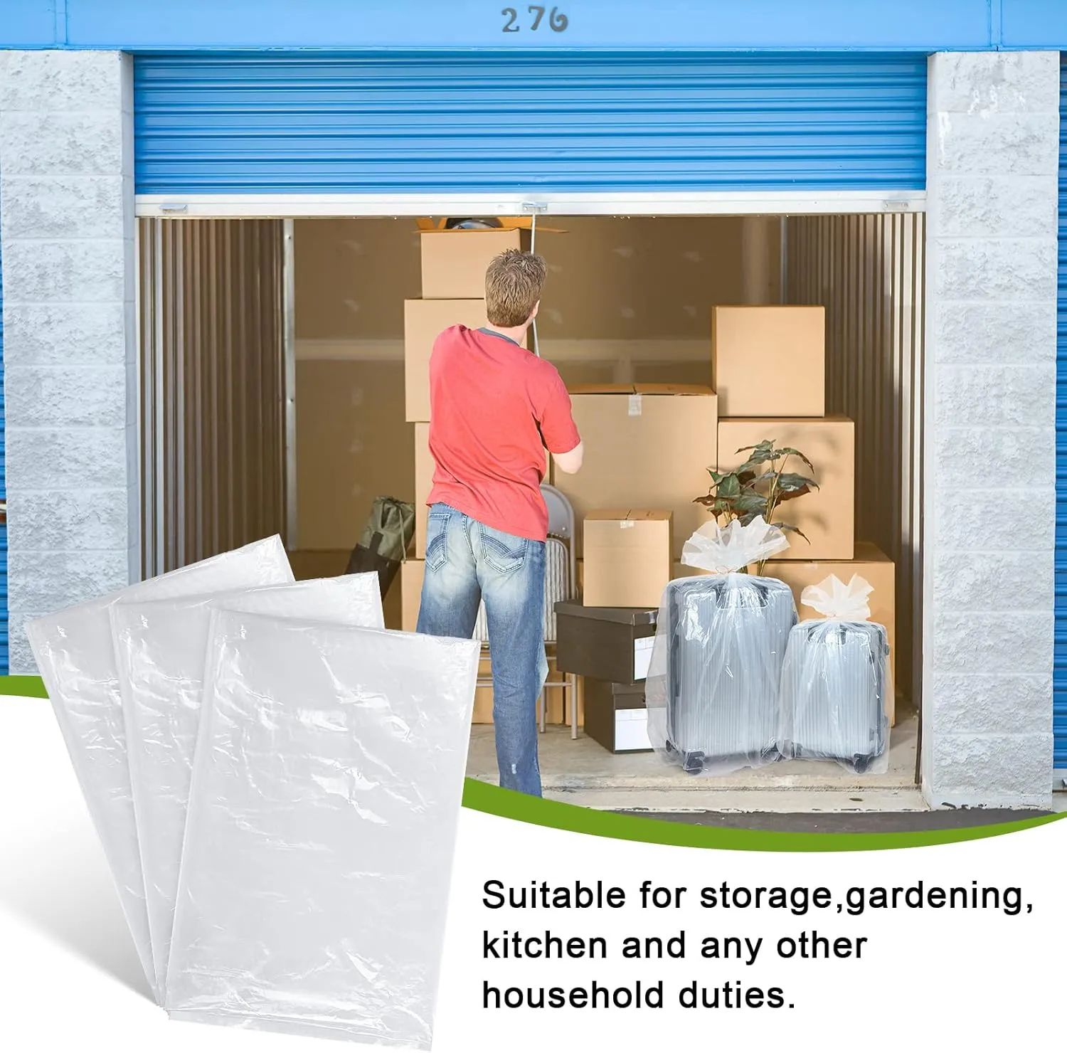 Fainne 10 Pack Extra Large Clear Plastic Storage Bags 32 x 48 Inch 2.75 Mils Giant Jumbo Plastic Storage Bags for Blanket Duvets Pillows Plush Toys Flat Clothes Suitcase Luggage Furniture Bike