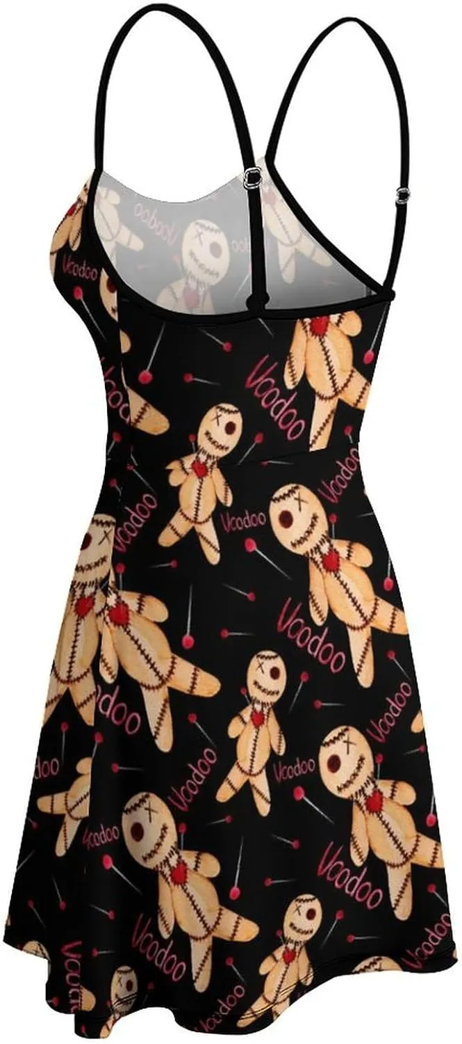 Fashion Summer Beach Slip Dress for Women, Casual Sleeveless Swing Dresses High Waist Sundresses
