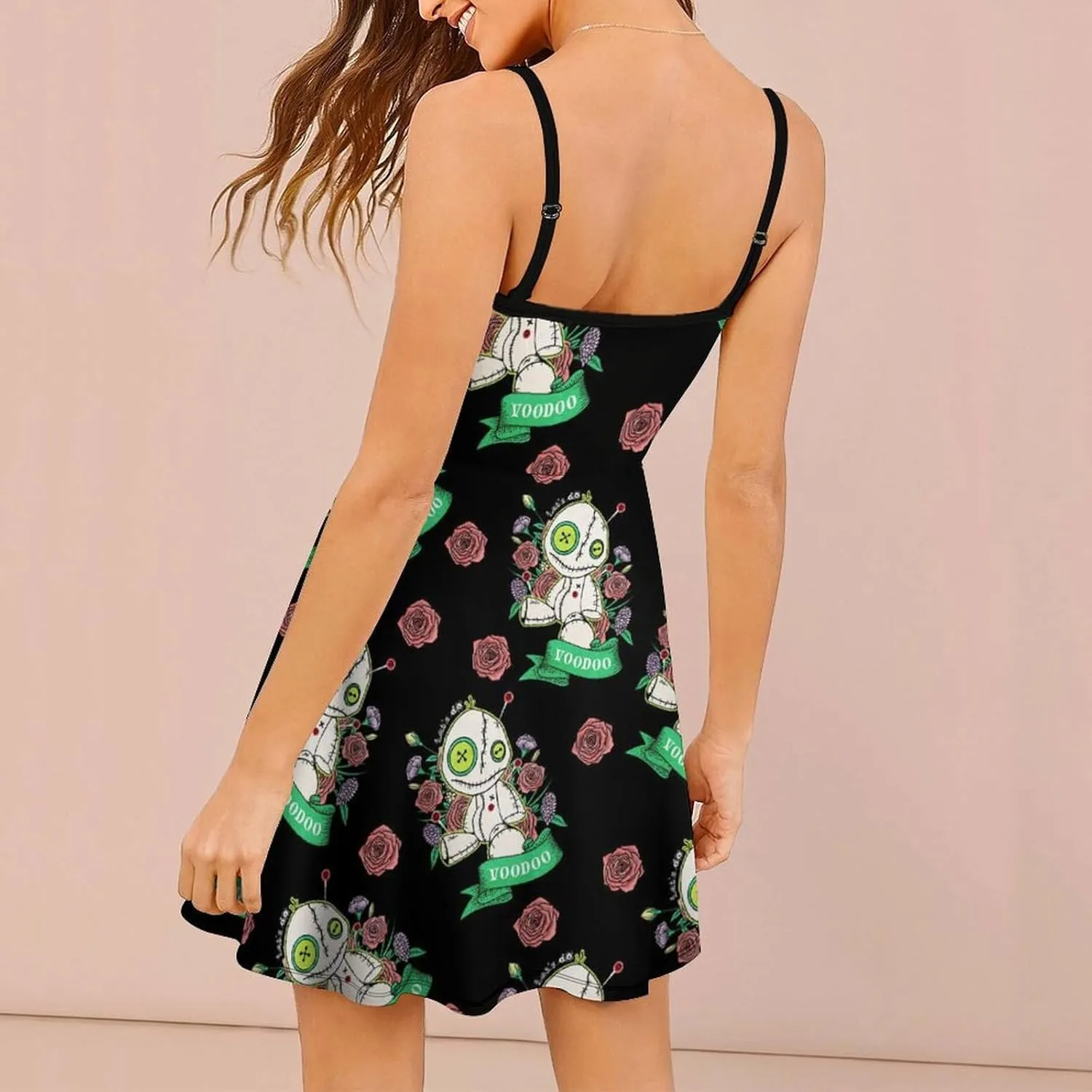 Fashion Summer Beach Slip Dress for Women, Casual Sleeveless Swing Dresses High Waist Sundresses