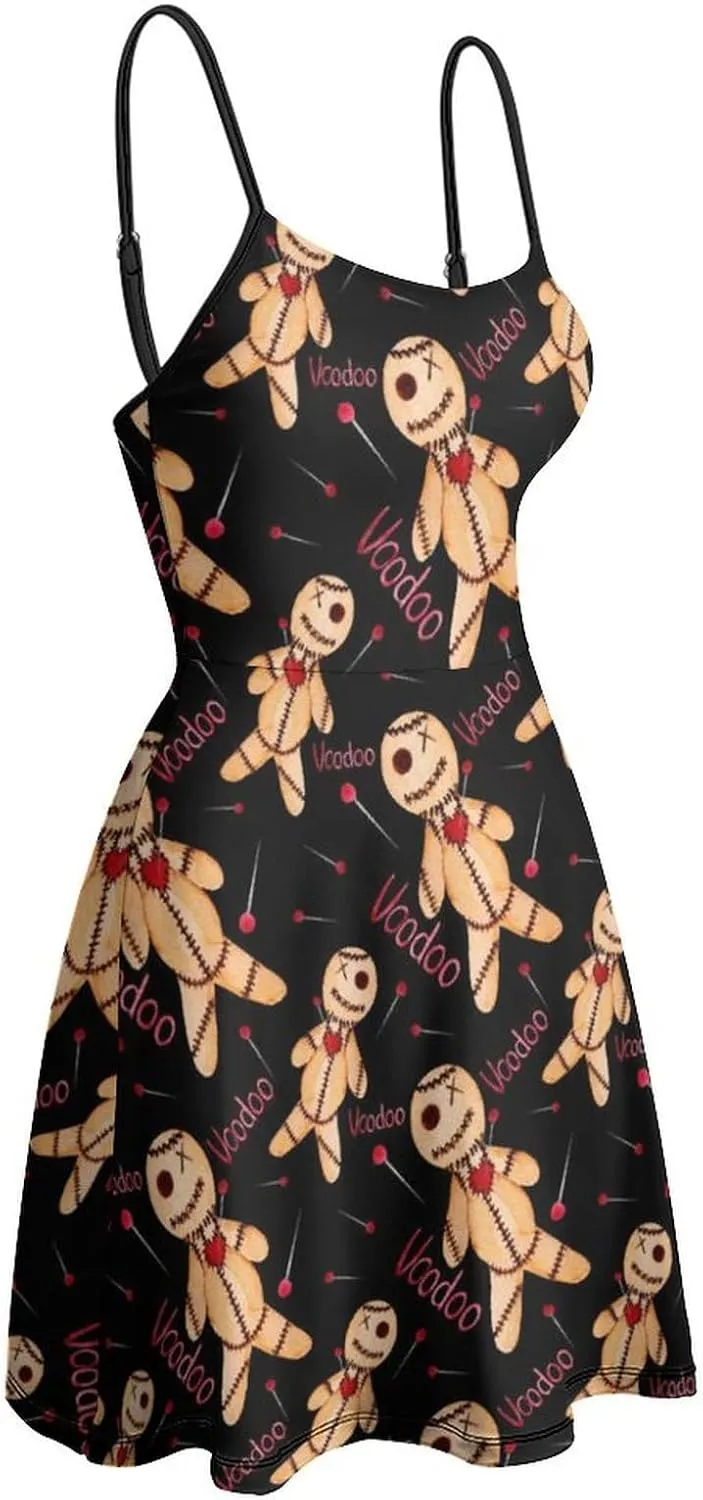 Fashion Summer Beach Slip Dress for Women, Casual Sleeveless Swing Dresses High Waist Sundresses