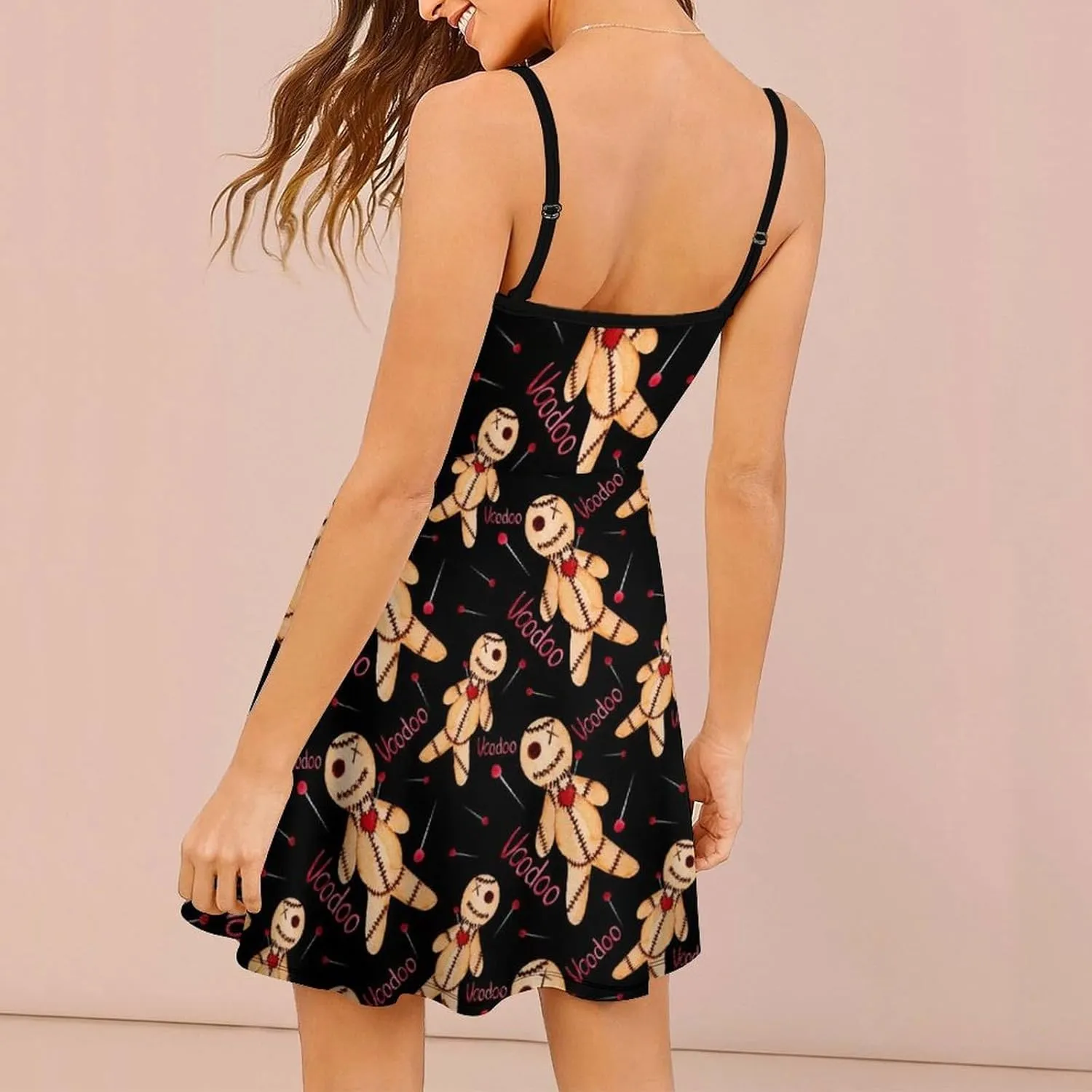 Fashion Summer Beach Slip Dress for Women, Casual Sleeveless Swing Dresses High Waist Sundresses