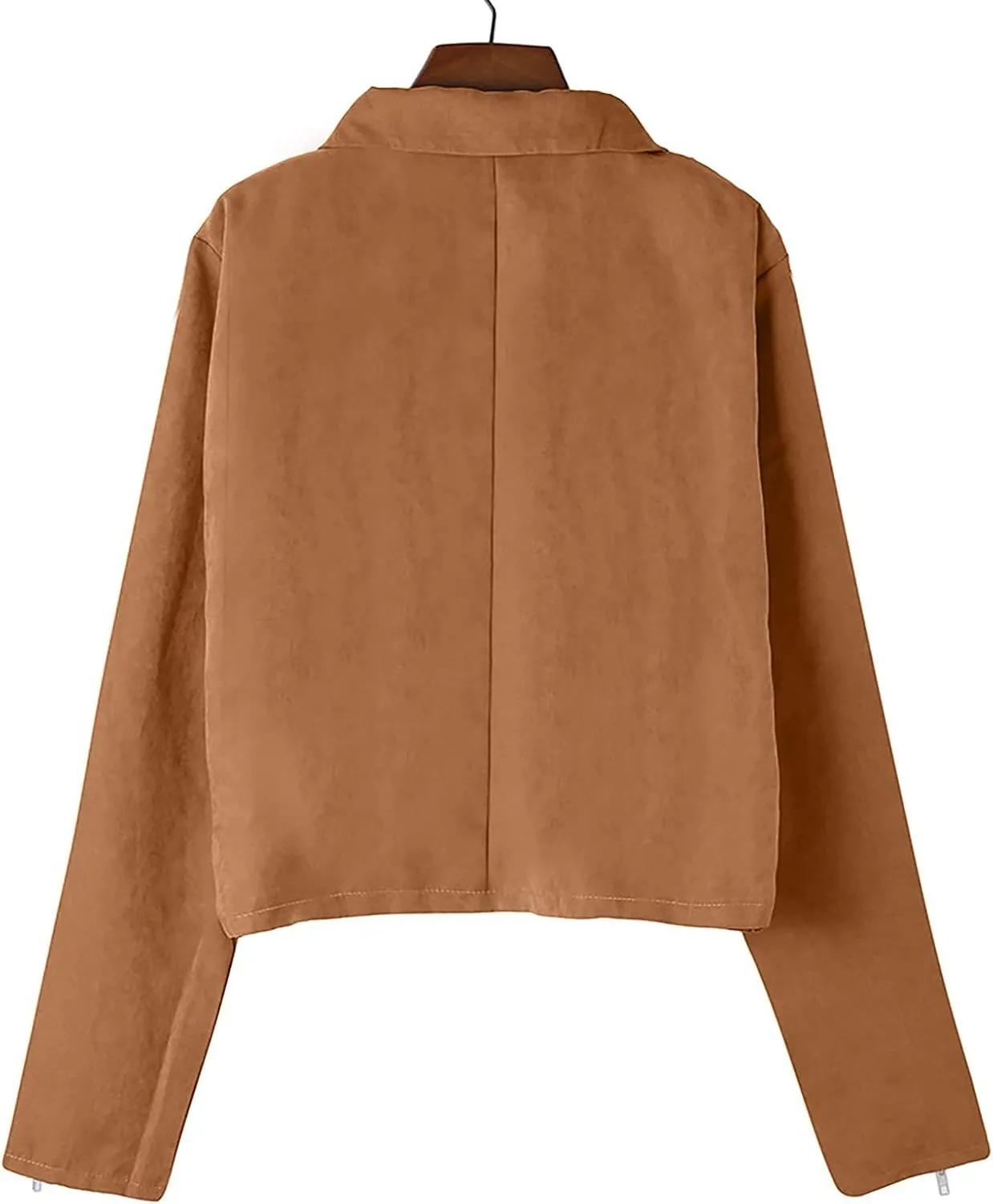 Faux Leather Jackets for Women Faux Suede Jacket Motorcycle Jacket Zipper Short Coats Y2k Dressy Outerwear