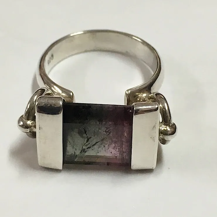 FLUORITE AND STERLING SILVER RING