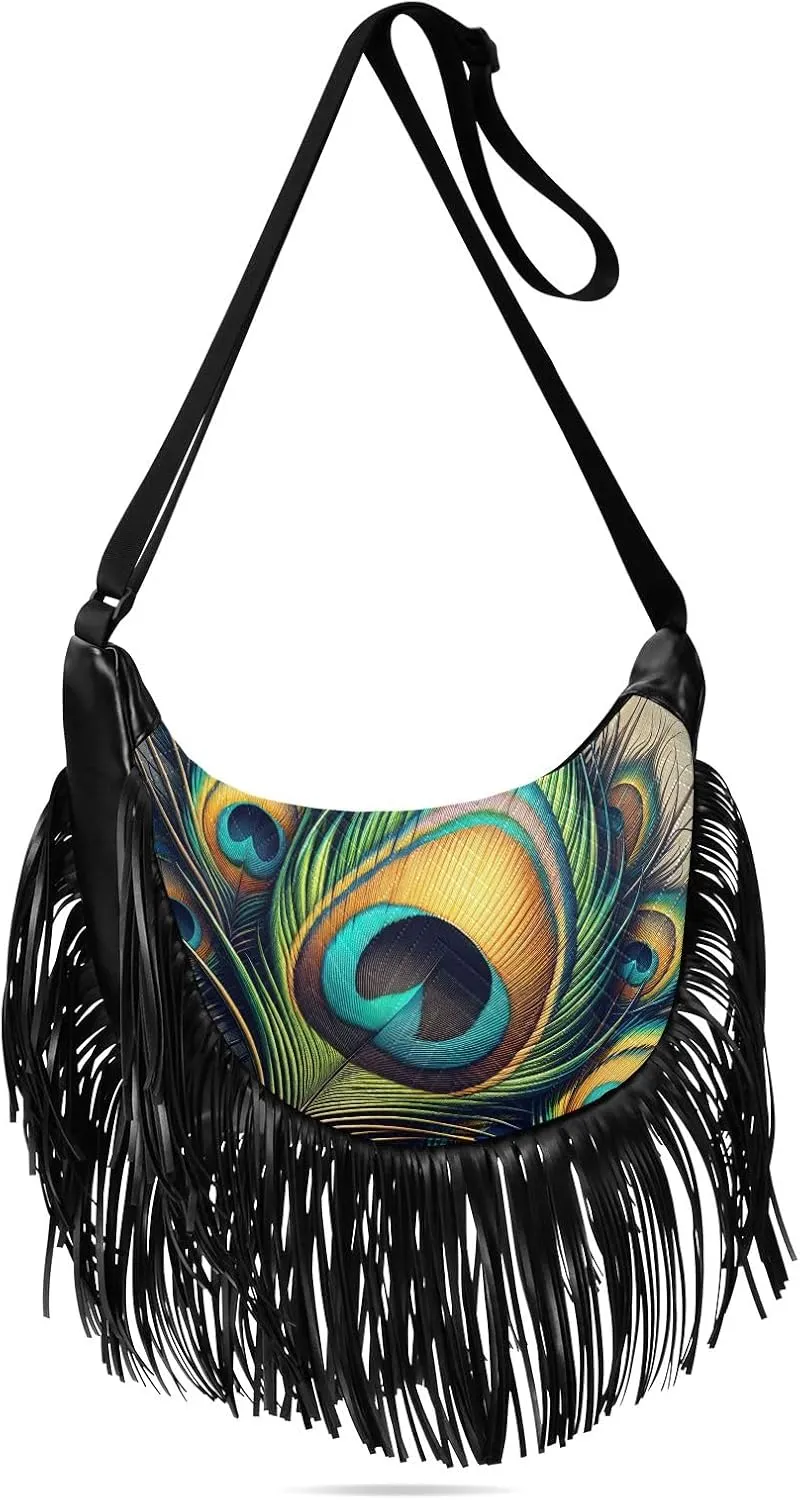 Fringe Handbag Crossbody with Tassel Hobo Bag Fringe Purses for Women Western