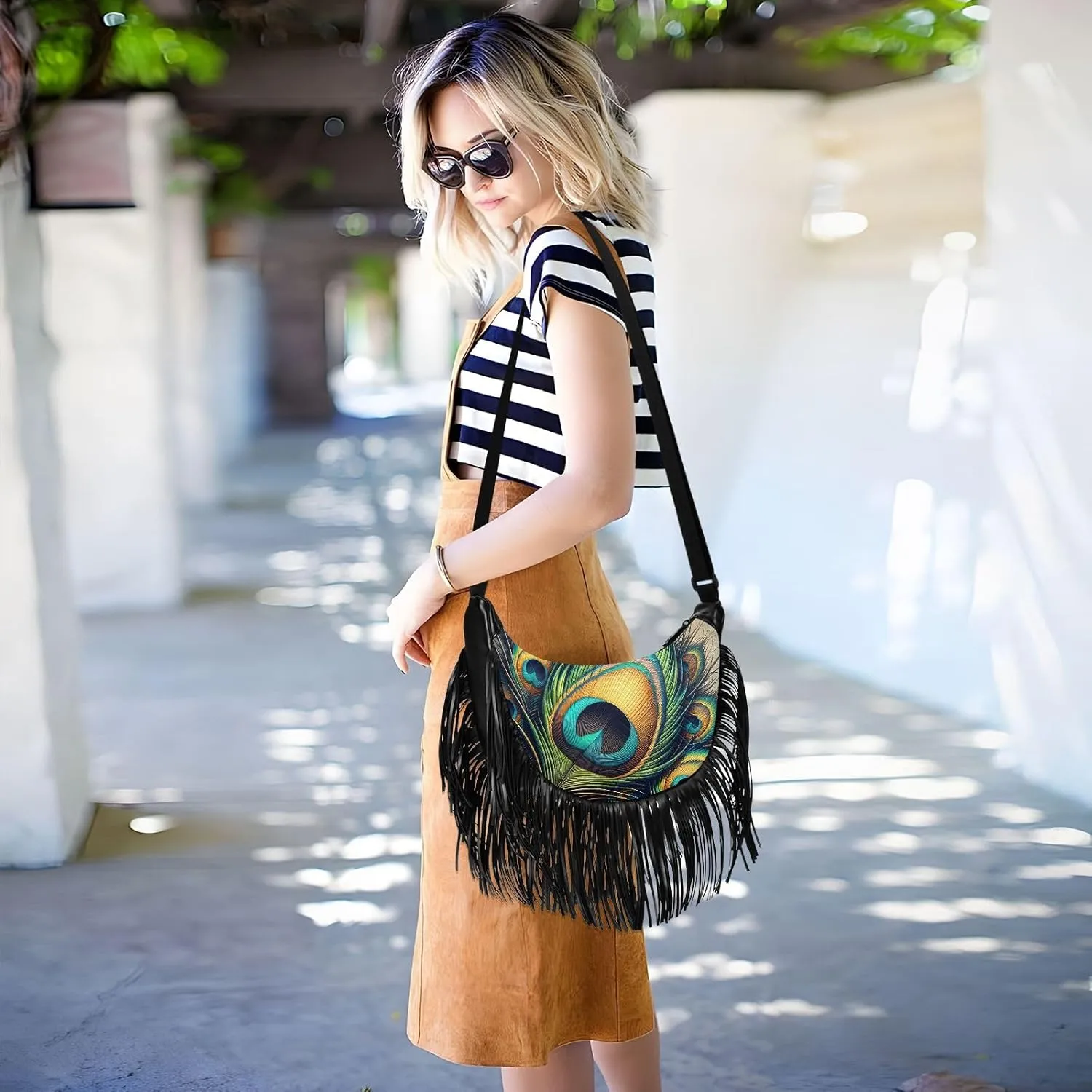 Fringe Handbag Crossbody with Tassel Hobo Bag Fringe Purses for Women Western