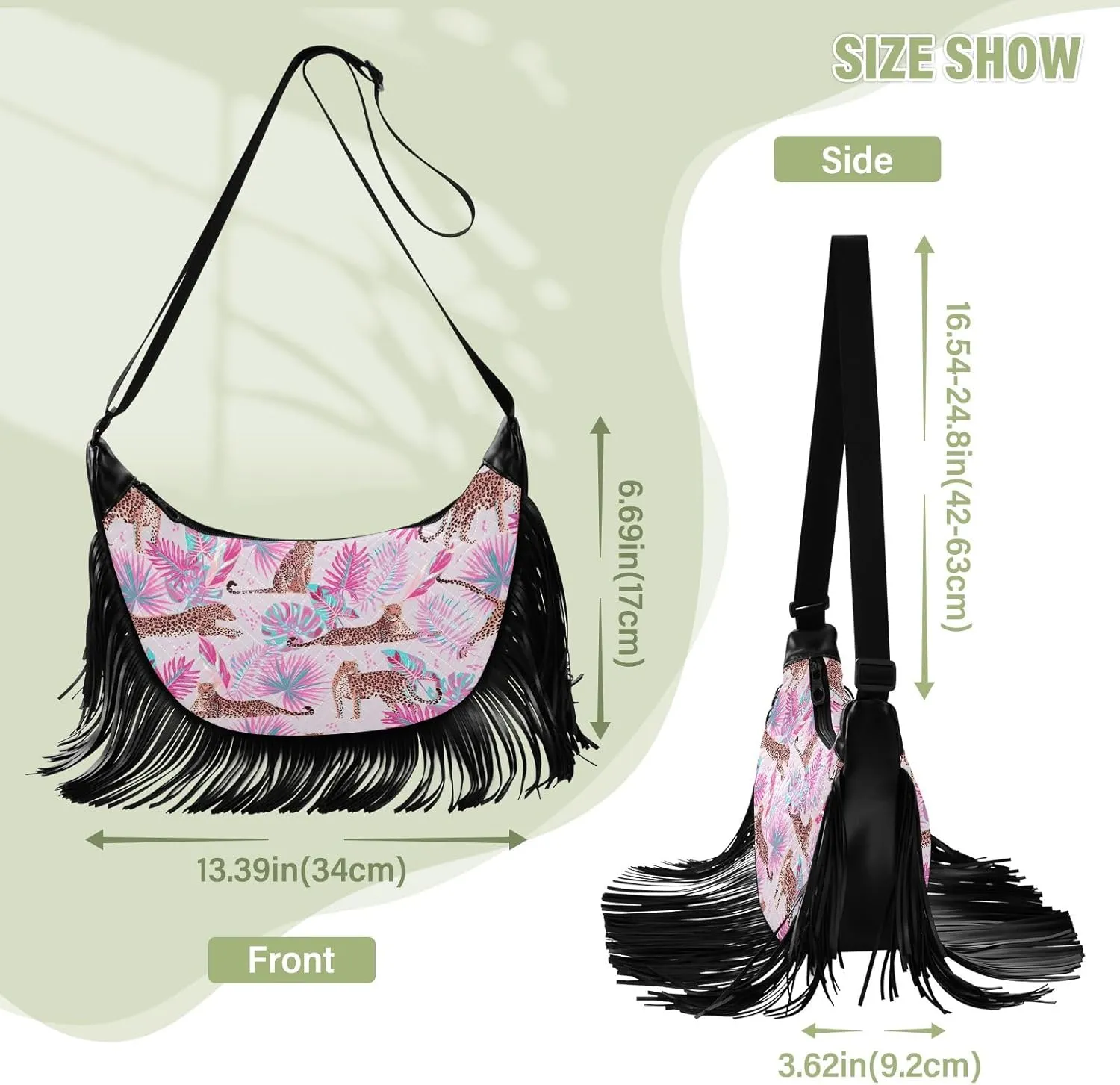 Fringe Purses for Women Crossbody with Tassel Western Fringe Bag Hippie Purse