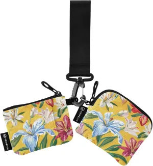 FRODOTGV Flowers Lily Yellow Dual Wristlet Wallets for Women Cute Fashion Change Purse Key Holder with Zipper Pocket for Women Men 2 Packs