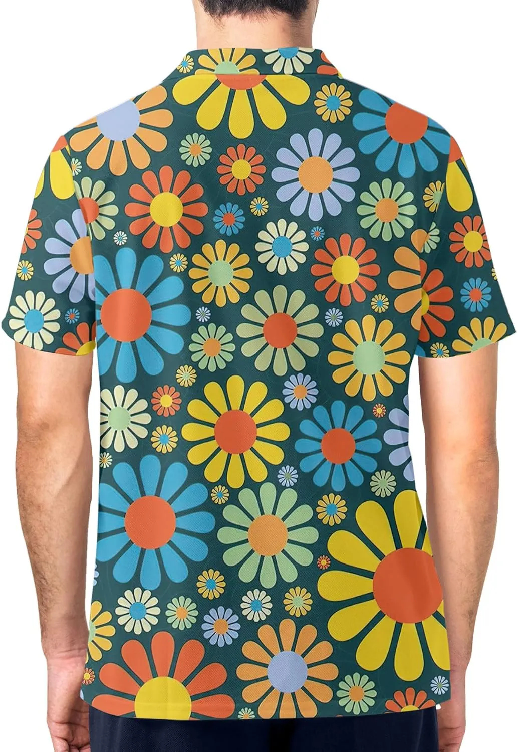 Funny Golf Shirt for Men Print Hawaiian Mens Polo Shirts Crazy Golf Gifts
