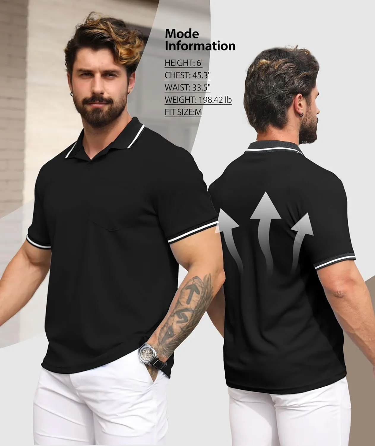 GEEK LIGHTING 3 Pack Mens Polo Shirts Short Sleeve Athletic Polo for Men Casual Moisture Wicking T-Shirts with Pocket