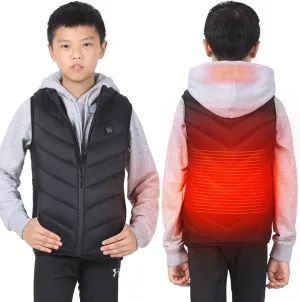 Girls Boys USB Electric Heated Vest Winter Ski Suit Kids Heating Waistcoat Down Jacket Outwear
