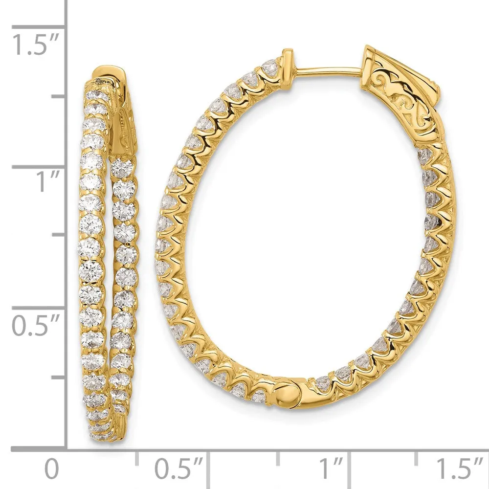 Gold 2.3ct 66-2.0mm In/Out Oval Hoop with Safety Clasp Diamond Earrings - Model XE3249AA